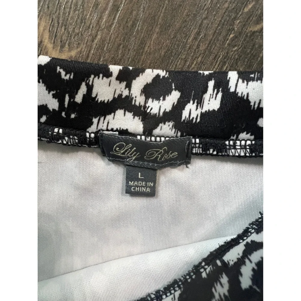 Lily Rose Skort Black White Animal Print Mini Skirt‎ Women's Size L